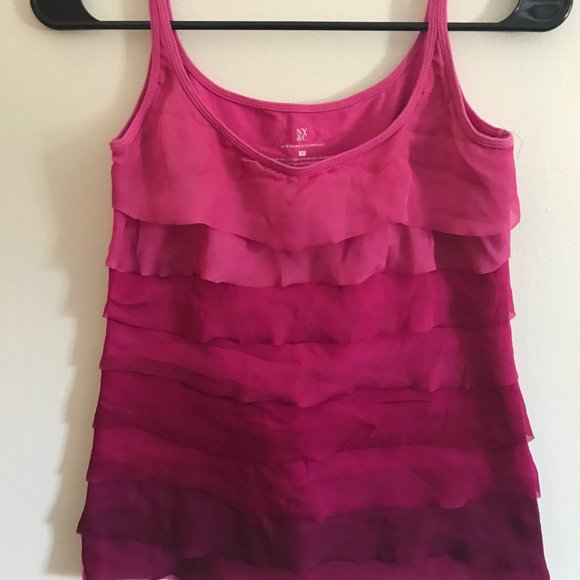 New York & Company Tops - 🎀 New York & Co. Pink Ruffle Tank Top